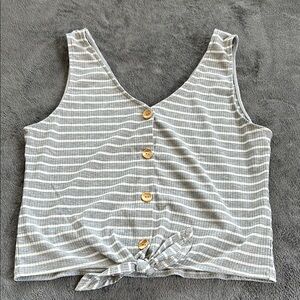 Striped Gray Sleeveless Top